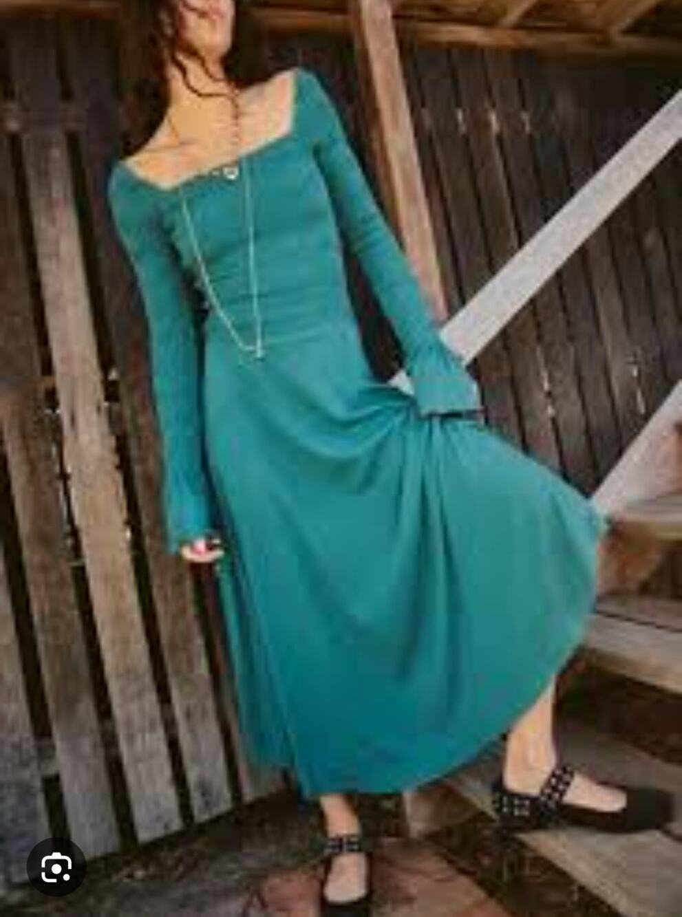Free People Teal Green Midi Dress